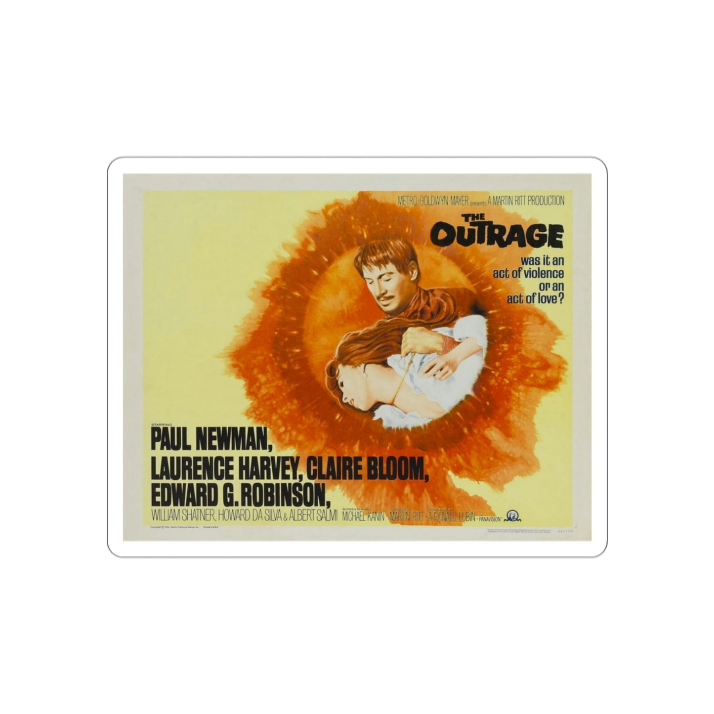 The Outrage 1964 Movie Poster STICKER Vinyl Die-Cut Decal-3 Inch-The Sticker Space