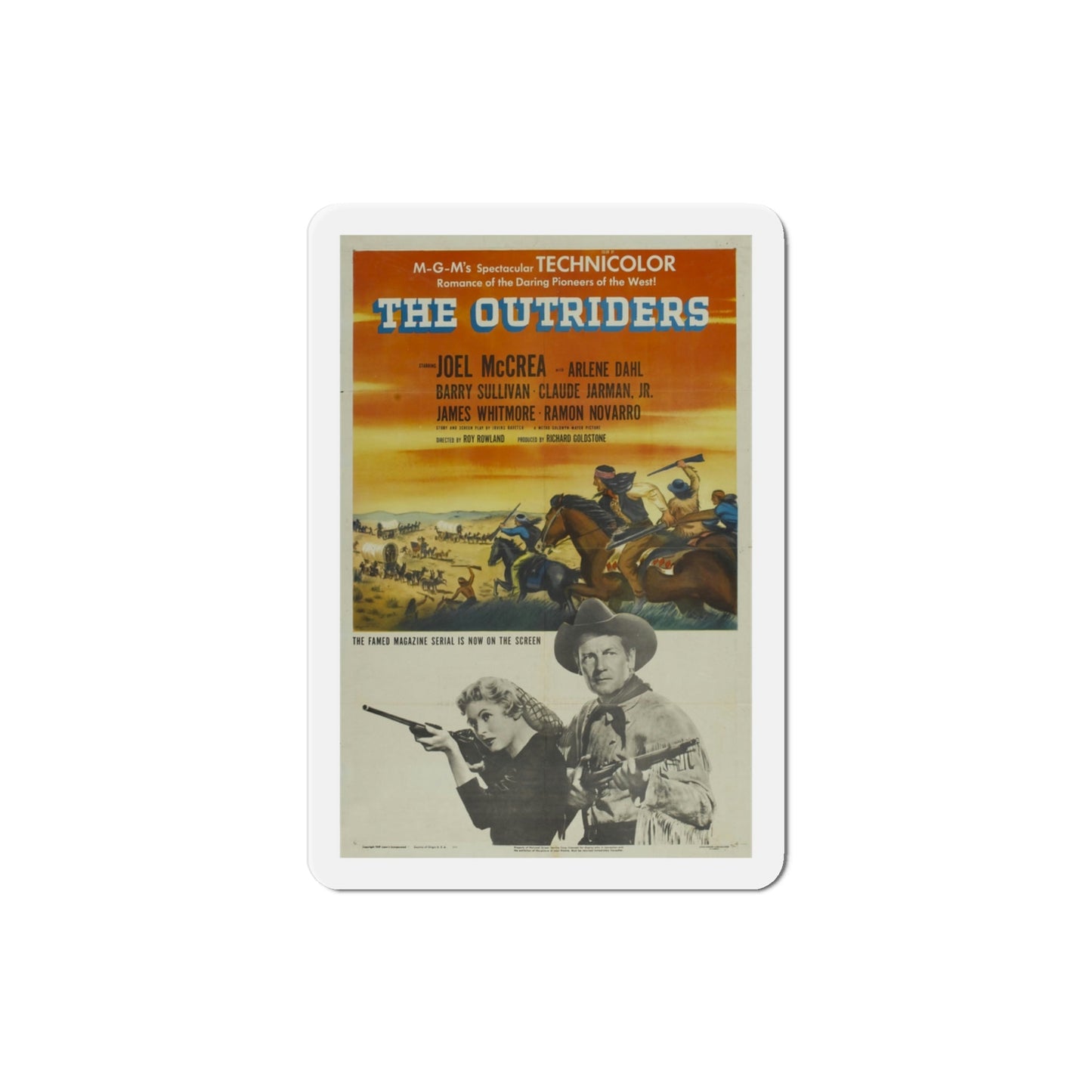 The Outriders 1950 Movie Poster Die-Cut Magnet-3 Inch-The Sticker Space
