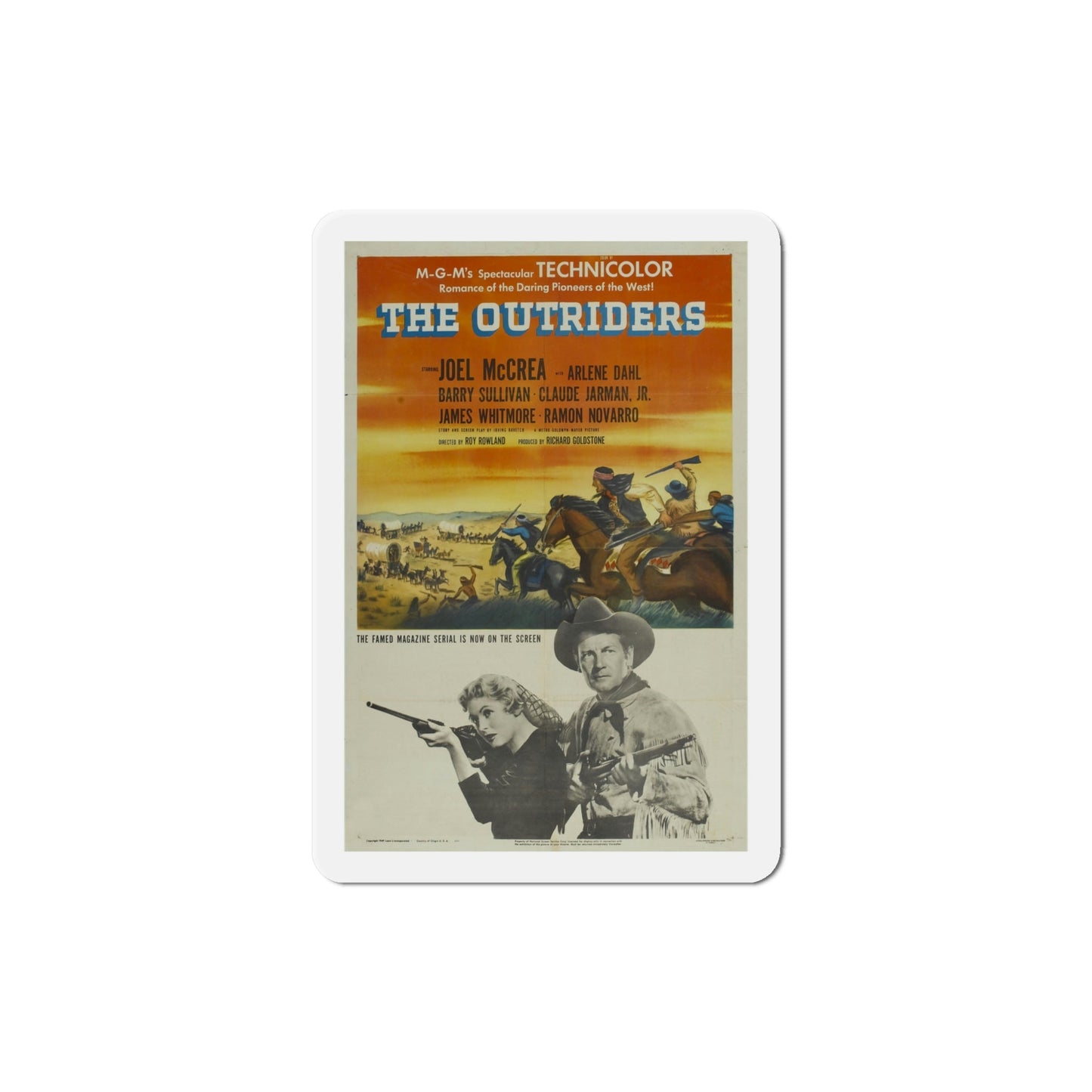 The Outriders 1950 Movie Poster Die-Cut Magnet-4 Inch-The Sticker Space
