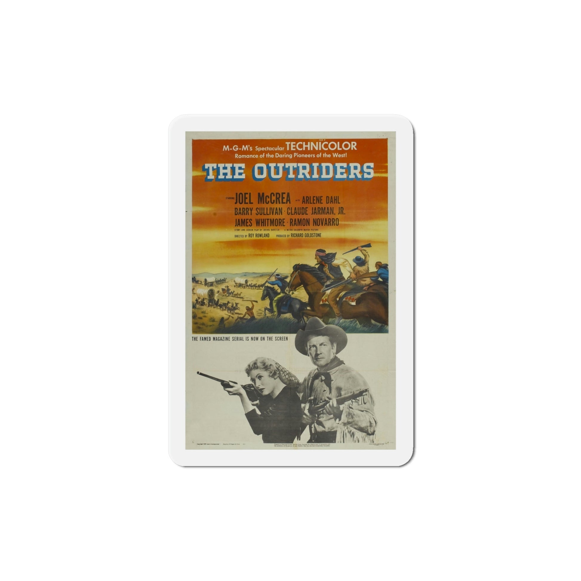 The Outriders 1950 Movie Poster Die-Cut Magnet-5 Inch-The Sticker Space