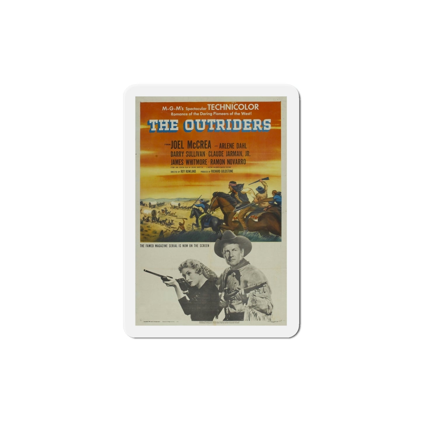 The Outriders 1950 Movie Poster Die-Cut Magnet-6 Inch-The Sticker Space