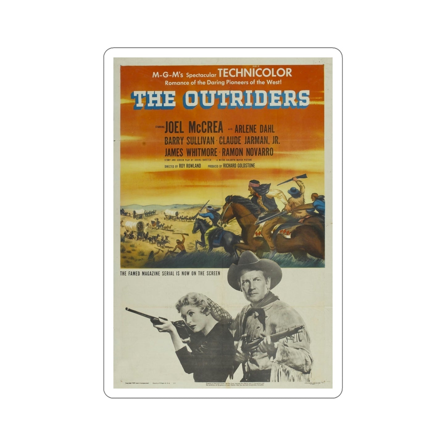 The Outriders 1950 Movie Poster STICKER Vinyl Die-Cut Decal-5 Inch-The Sticker Space
