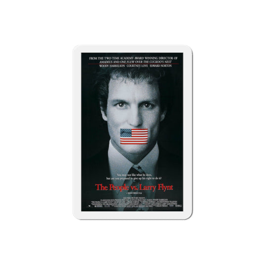 The People Vs Larry Flynt 1996 Movie Poster Die-Cut Magnet-2" x 2"-The Sticker Space