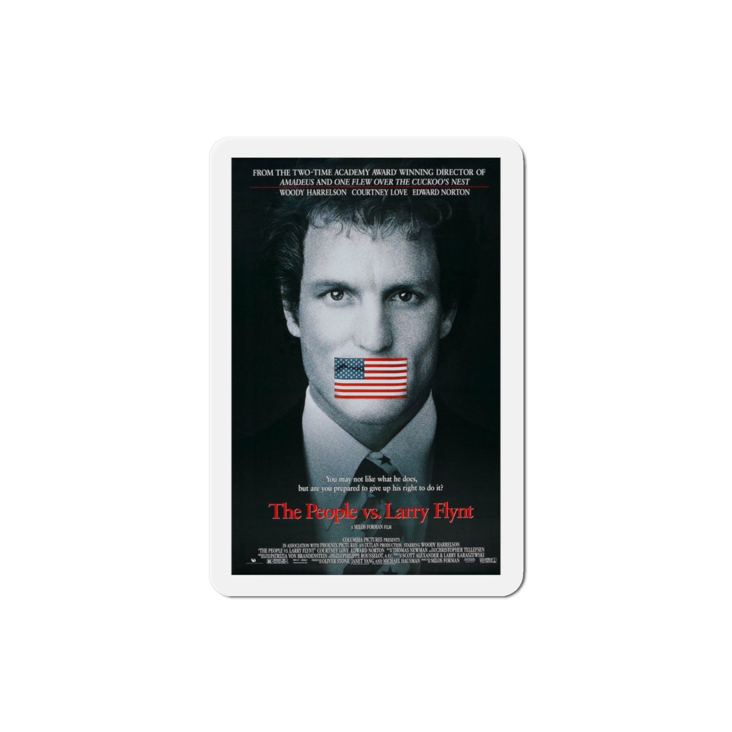 The People Vs Larry Flynt 1996 Movie Poster Die-Cut Magnet-3" x 3"-The Sticker Space