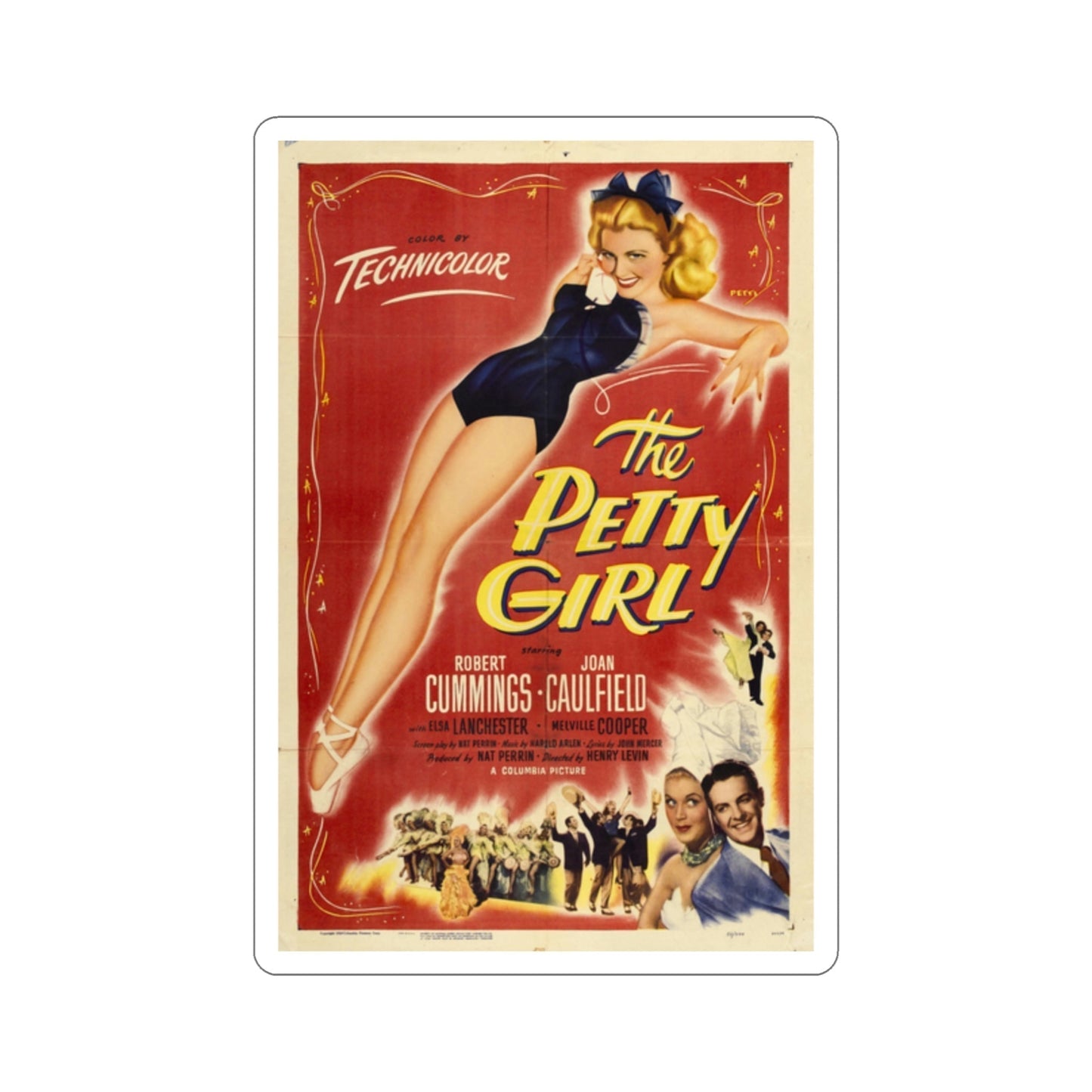 The Petty Girl 1950 Movie Poster STICKER Vinyl Die-Cut Decal-2 Inch-The Sticker Space
