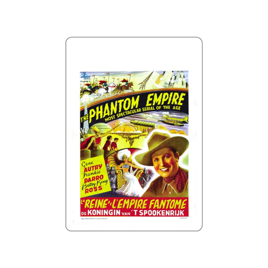 THE PHANTOM EMPIRE (BELGIAN) 1935 Movie Poster STICKER Vinyl Die-Cut Decal-White-The Sticker Space