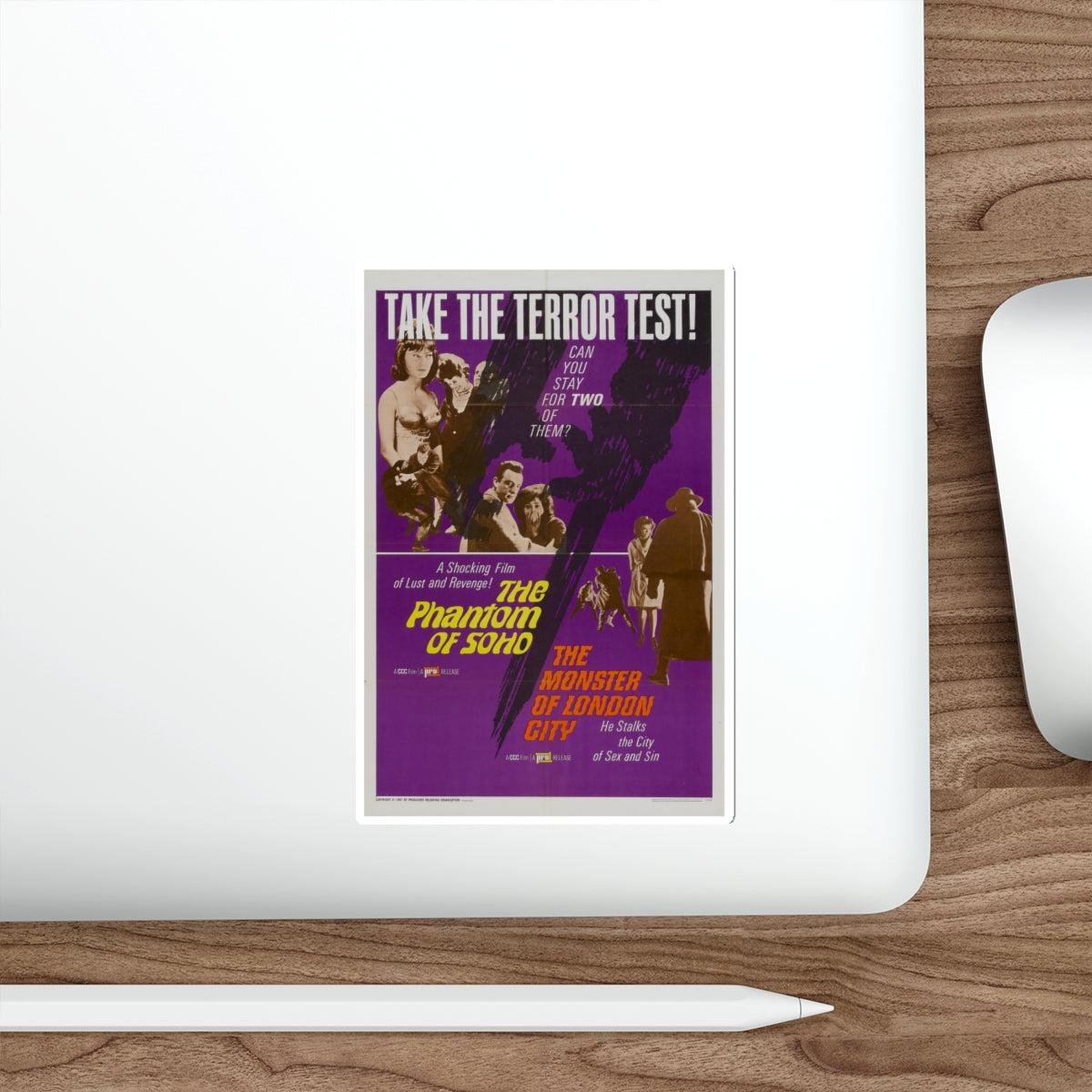 THE PHANTOM OF SOHO + THE MONSTER OF LONDON CITY 1964 Movie Poster STICKER Vinyl Die-Cut Decal-The Sticker Space
