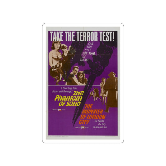 THE PHANTOM OF SOHO + THE MONSTER OF LONDON CITY 1964 Movie Poster STICKER Vinyl Die-Cut Decal-White-The Sticker Space