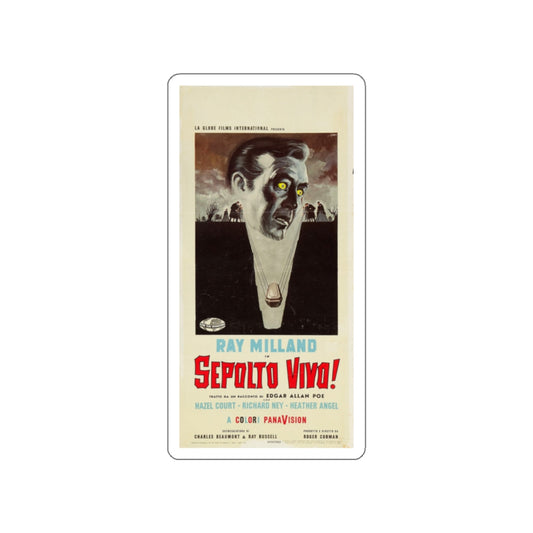 THE PREMATURE BURIAL (ITALIAN) 1962 Movie Poster STICKER Vinyl Die-Cut Decal-White-The Sticker Space