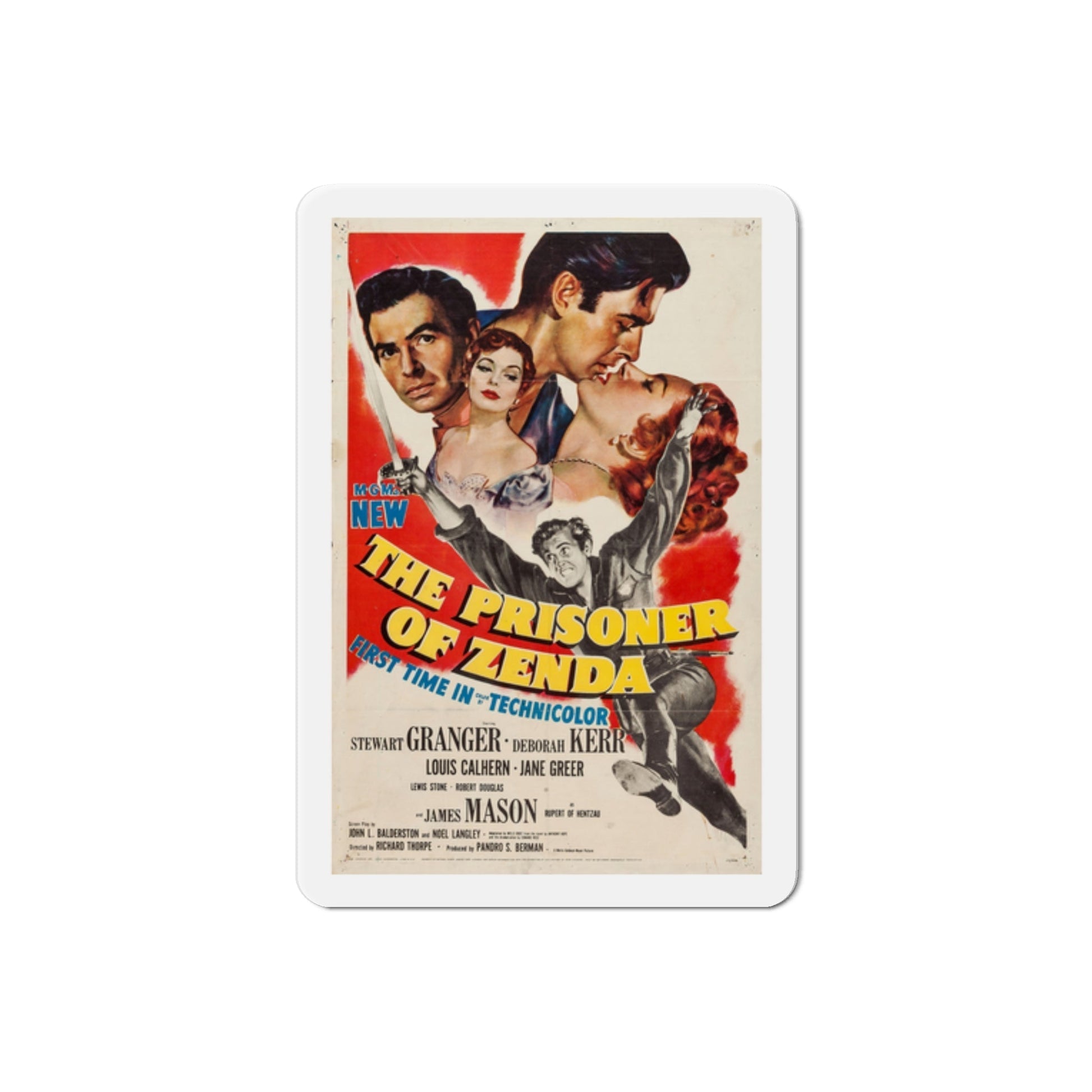 The Prisoner of Zenda 1952 Movie Poster Die-Cut Magnet-2 Inch-The Sticker Space