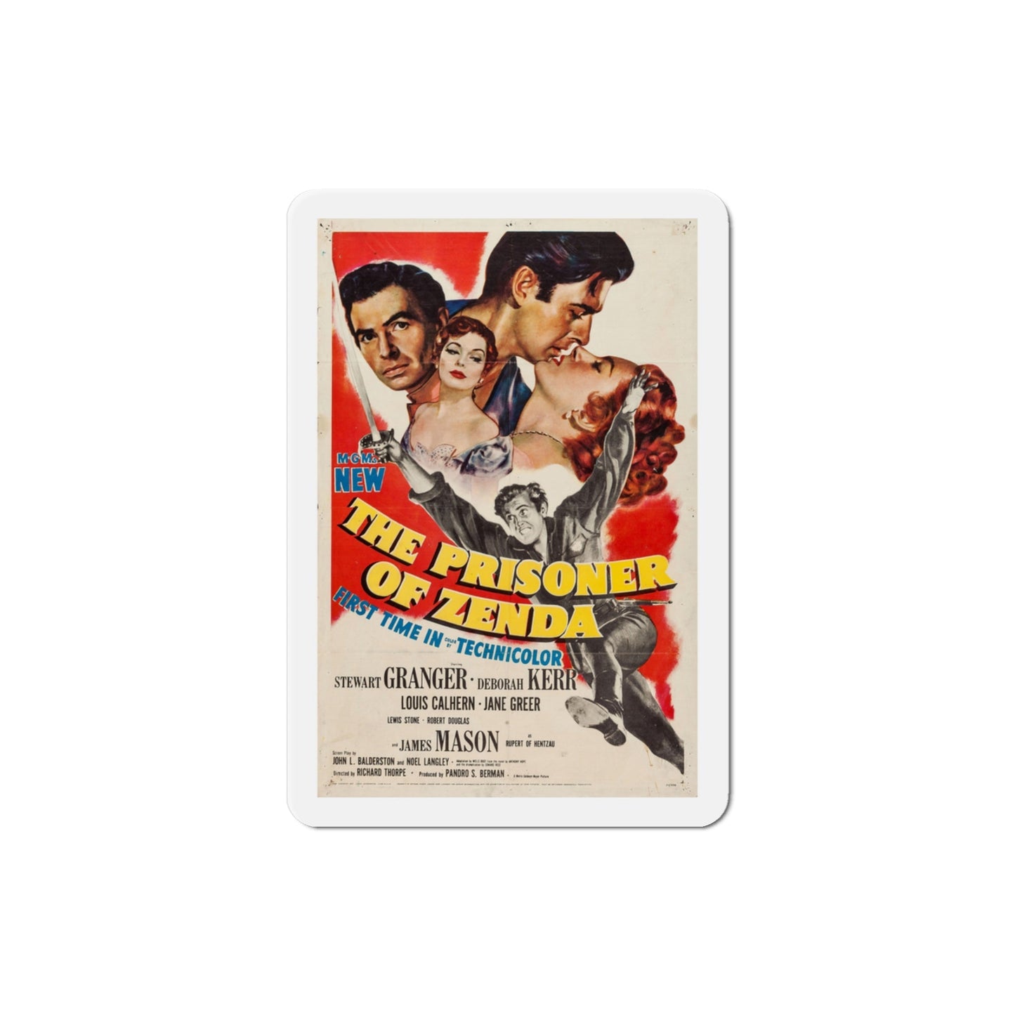The Prisoner of Zenda 1952 Movie Poster Die-Cut Magnet-3 Inch-The Sticker Space