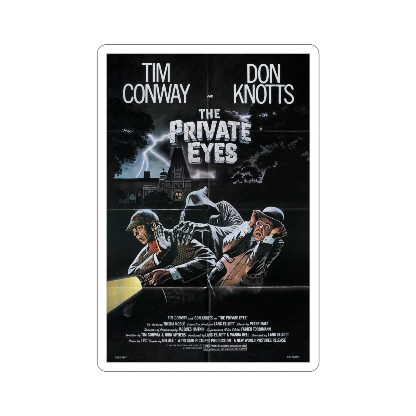 The Private Eyes 1981 Movie Poster STICKER Vinyl Die-Cut Decal-4 Inch-The Sticker Space