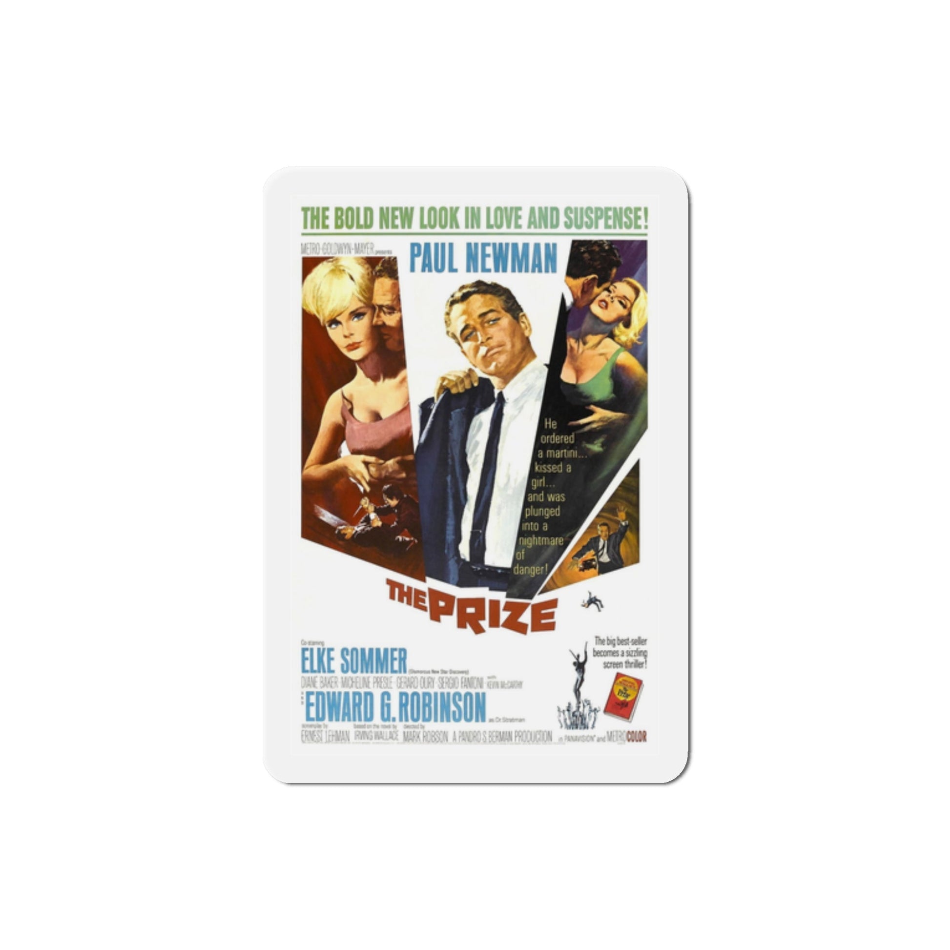 The Prize 1963 Movie Poster Die-Cut Magnet-2 Inch-The Sticker Space