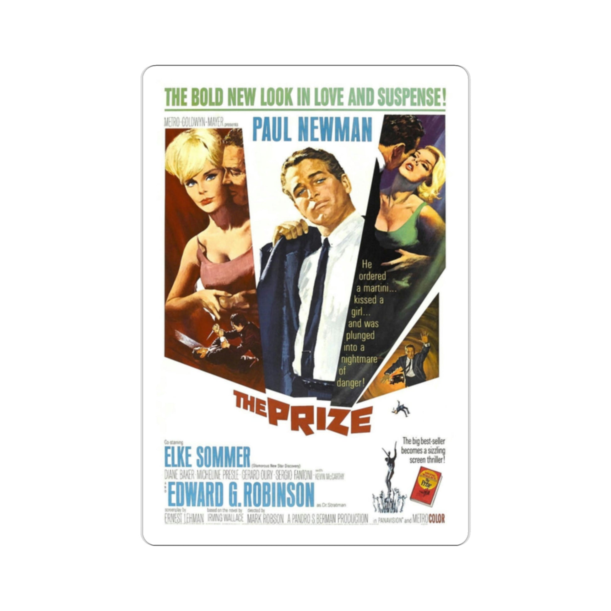 The Prize 1963 Movie Poster STICKER Vinyl Die-Cut Decal-2 Inch-The Sticker Space