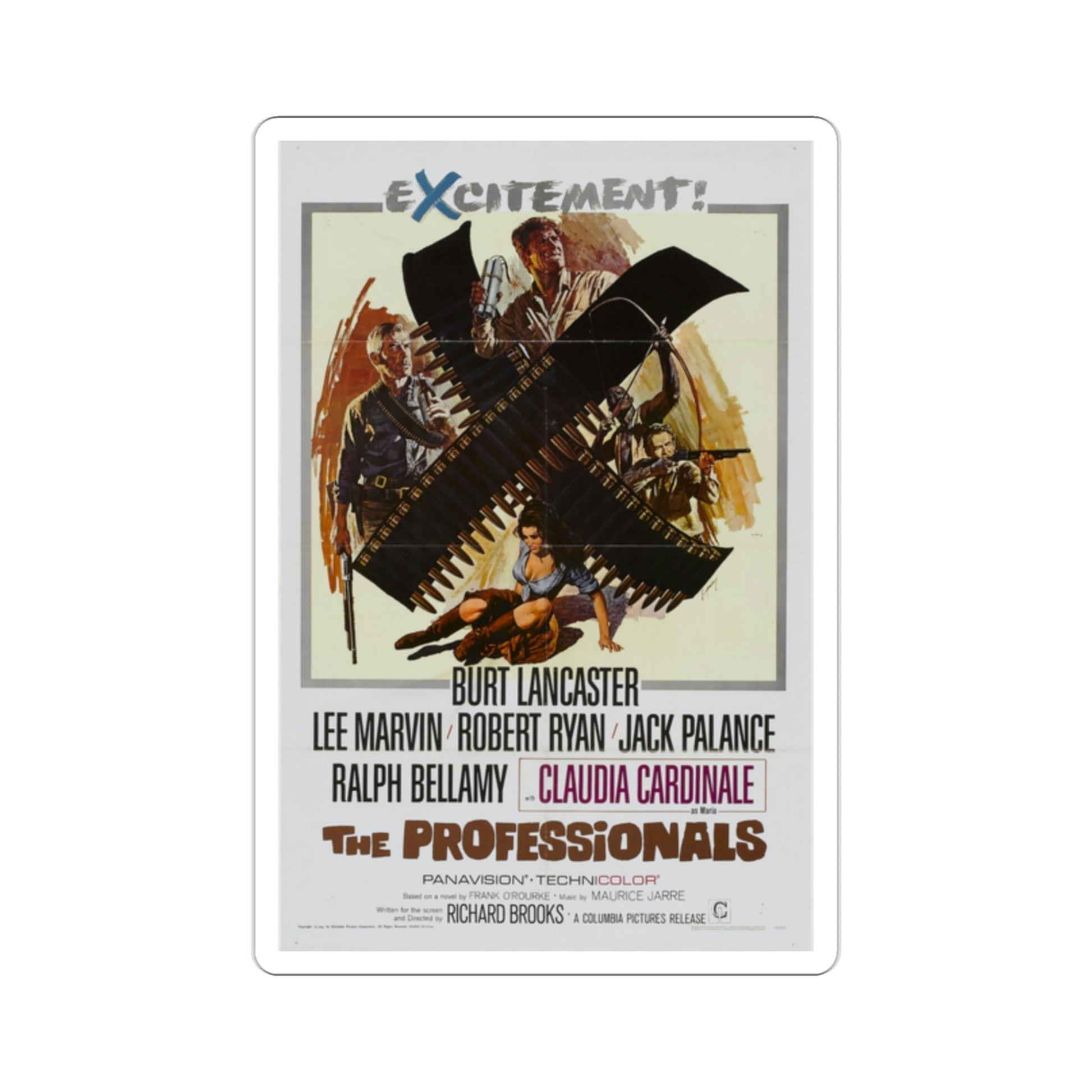 The Professionals 1966 Movie Poster STICKER Vinyl Die-Cut Decal-2 Inch-The Sticker Space