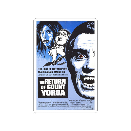 THE RETURN OF COUNT YORGA (2) 1971 Movie Poster STICKER Vinyl Die-Cut Decal-White-The Sticker Space
