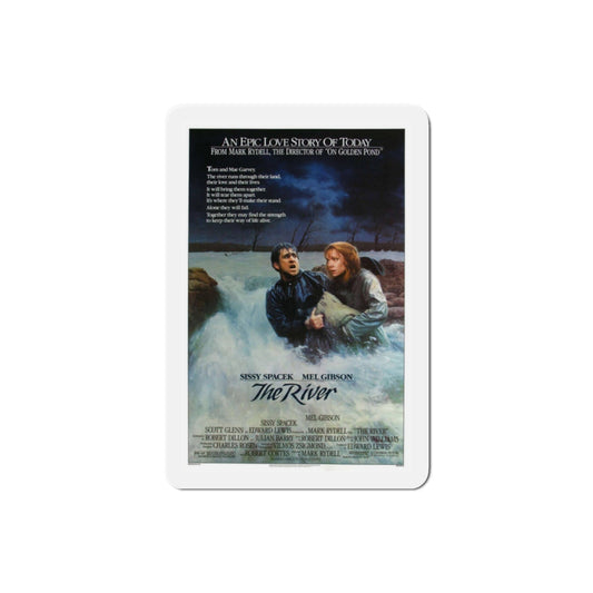 The River 1984 Movie Poster Die-Cut Magnet-2" x 2"-The Sticker Space