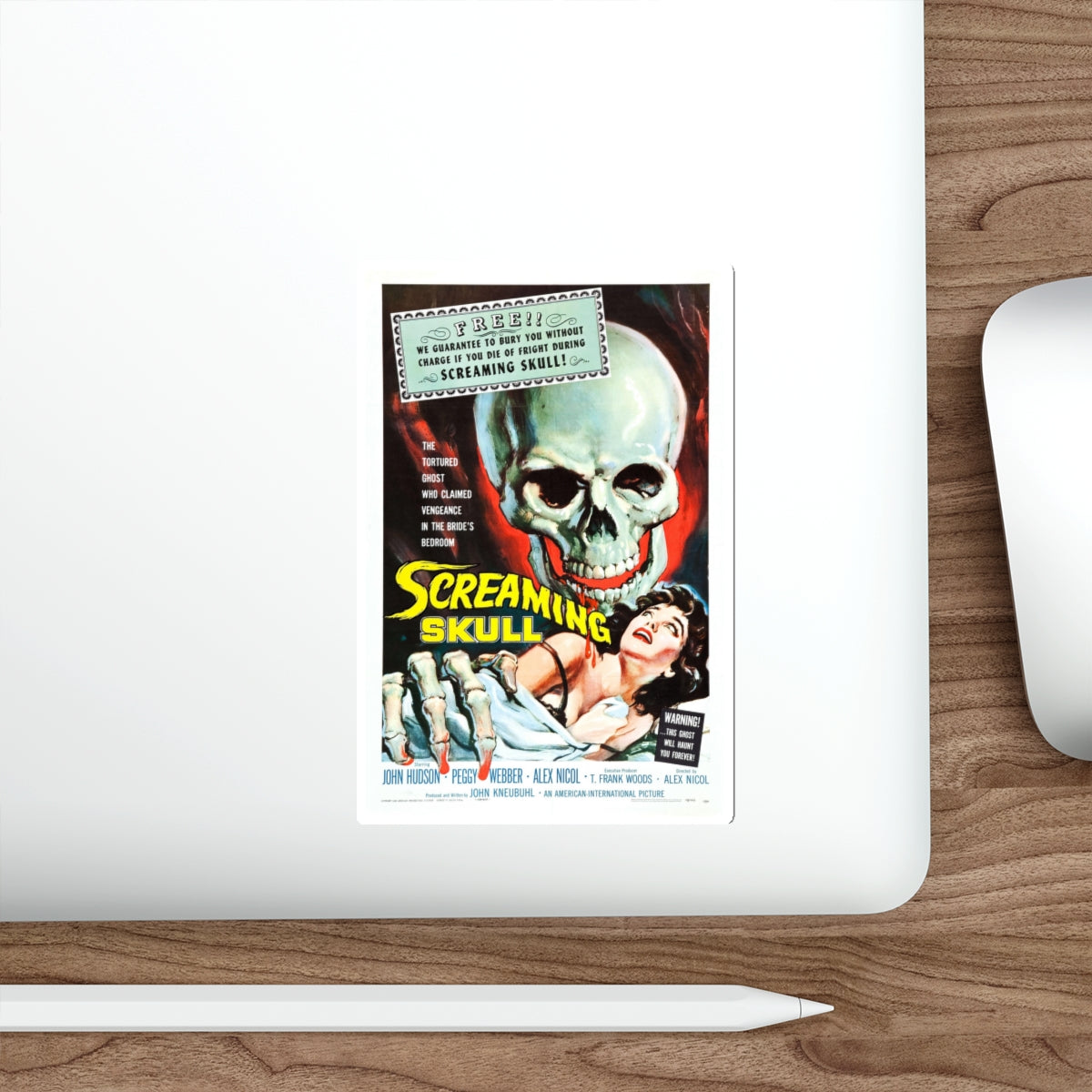 THE SCREAMING SKULL 1958 Movie Poster STICKER Vinyl Die-Cut Decal-The Sticker Space