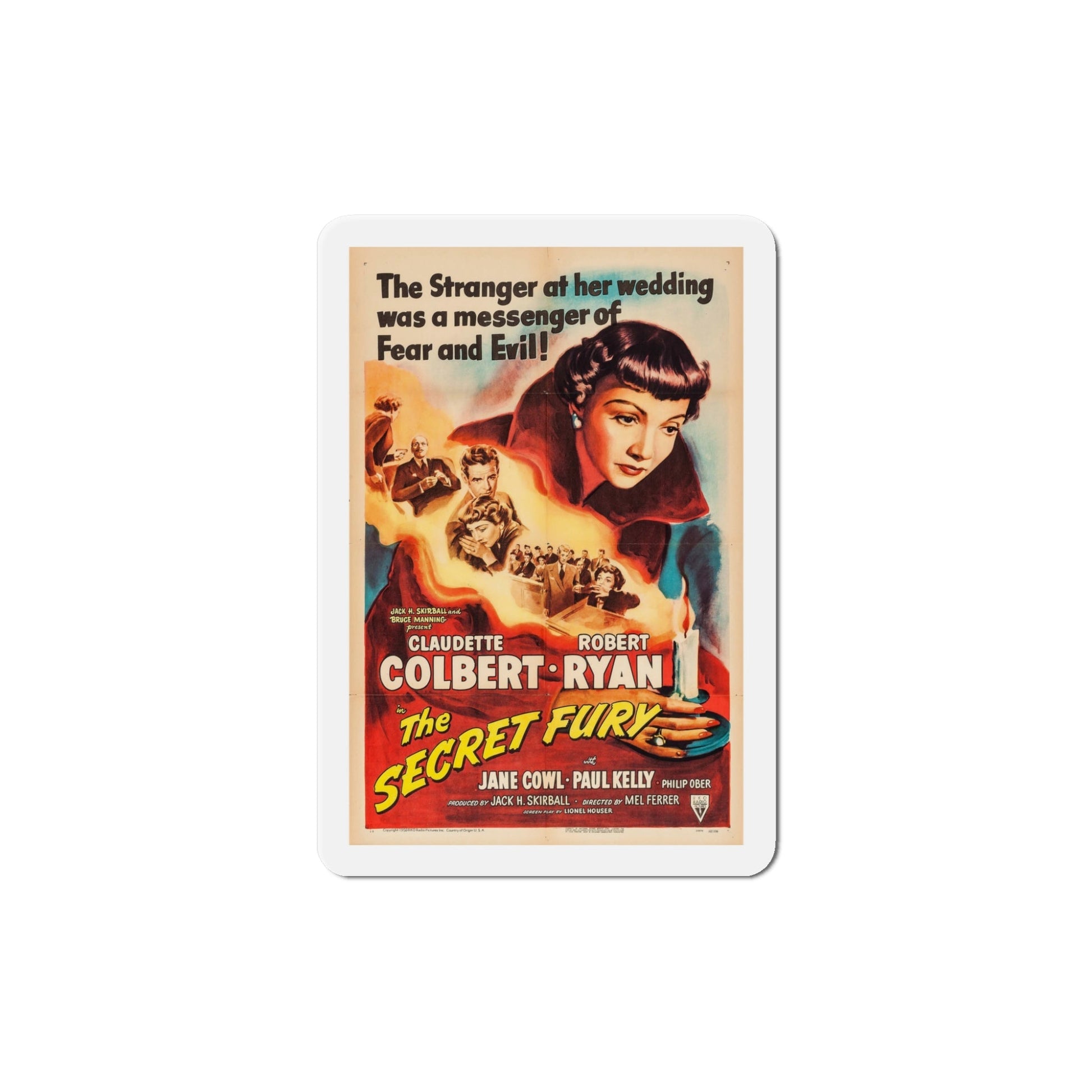 The Secret Fury 1950 Movie Poster Die-Cut Magnet-5 Inch-The Sticker Space