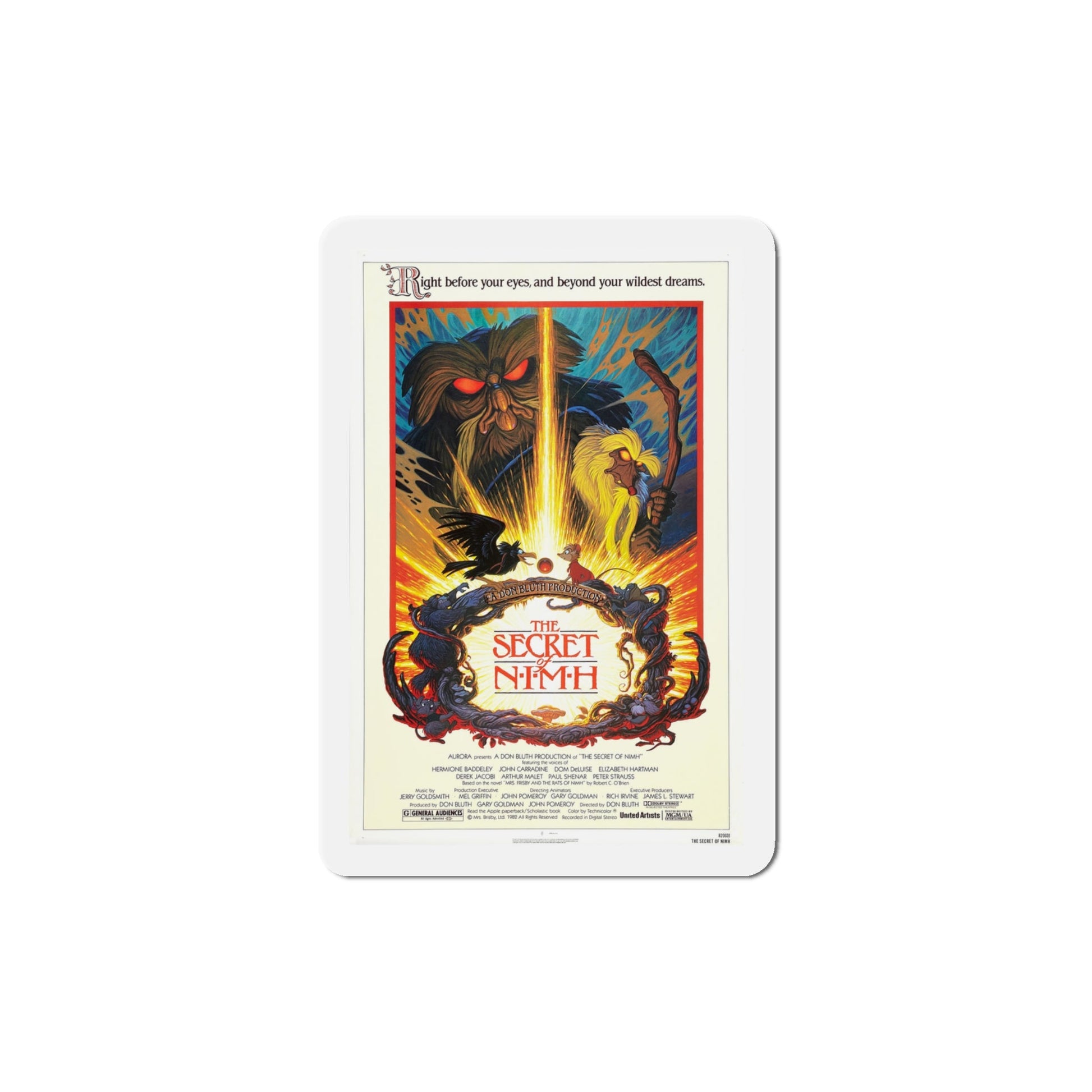 The Secret of NIMH 1982 Movie Poster Die-Cut Magnet-4" x 4"-The Sticker Space