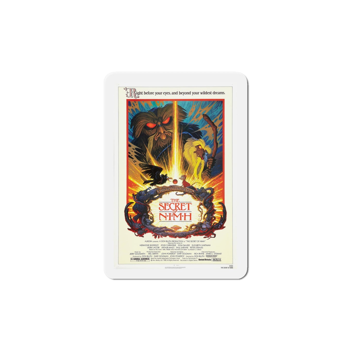 The Secret of NIMH 1982 Movie Poster Die-Cut Magnet-6 × 6"-The Sticker Space