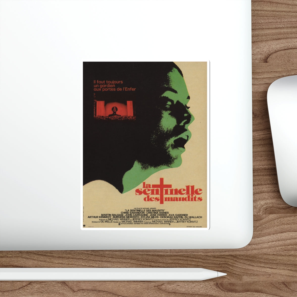 THE SENTINEL (FRENCH) 1977 Movie Poster STICKER Vinyl Die-Cut Decal-The Sticker Space