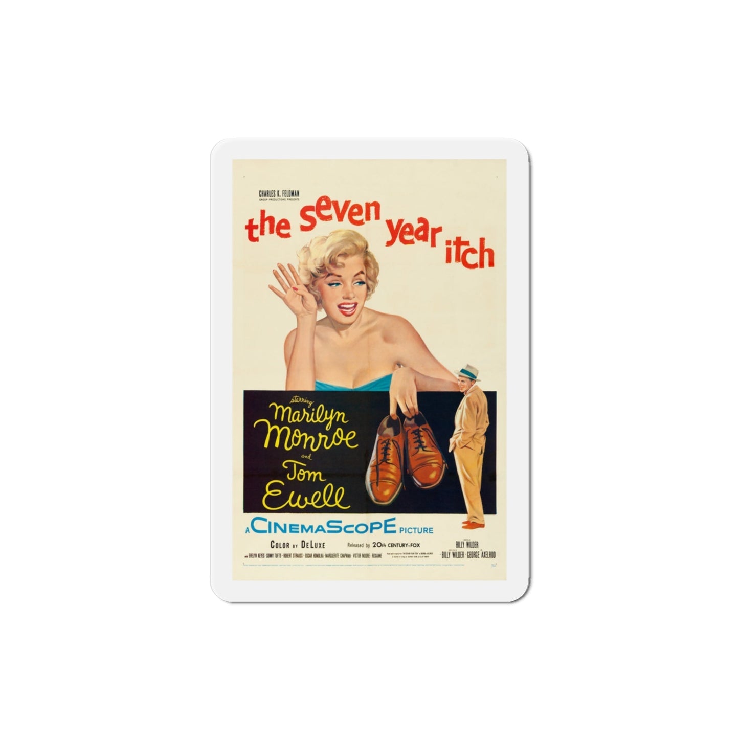 The Seven Year Itch 1955 Movie Poster Die-Cut Magnet-3 Inch-The Sticker Space