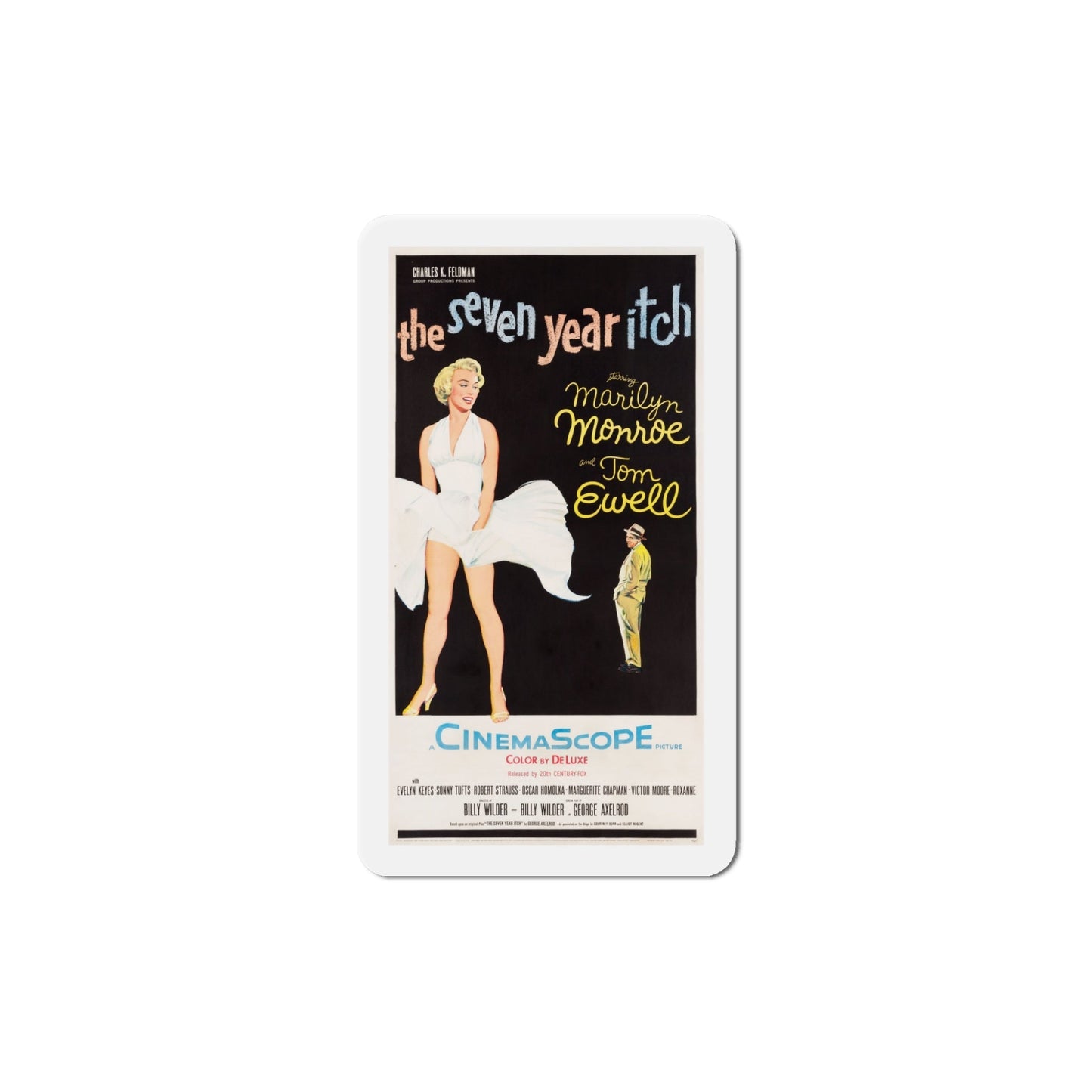 The Seven Year Itch 1955 v2 Movie Poster Die-Cut Magnet-5 Inch-The Sticker Space