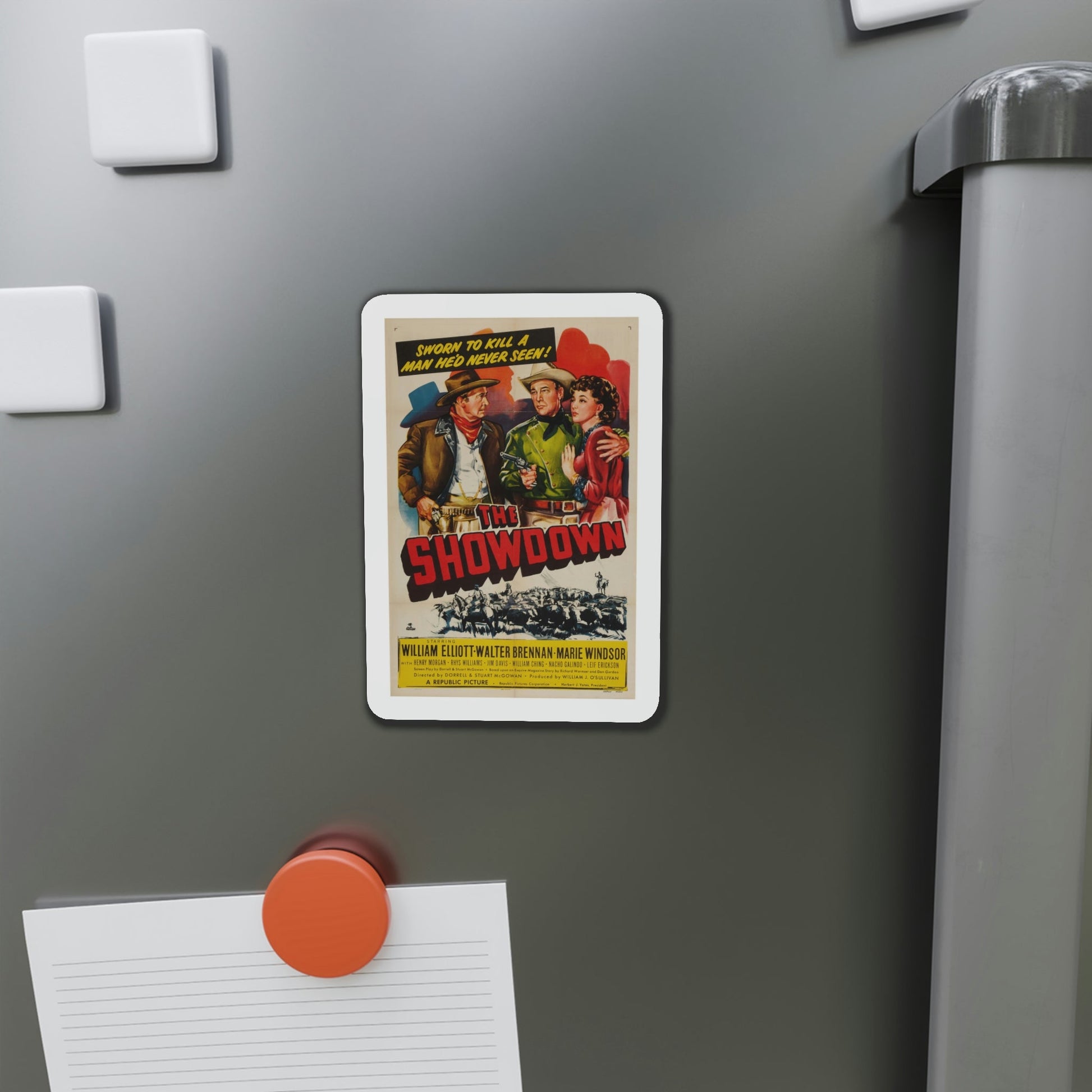 The Showdown 1950 Movie Poster Die-Cut Magnet-The Sticker Space