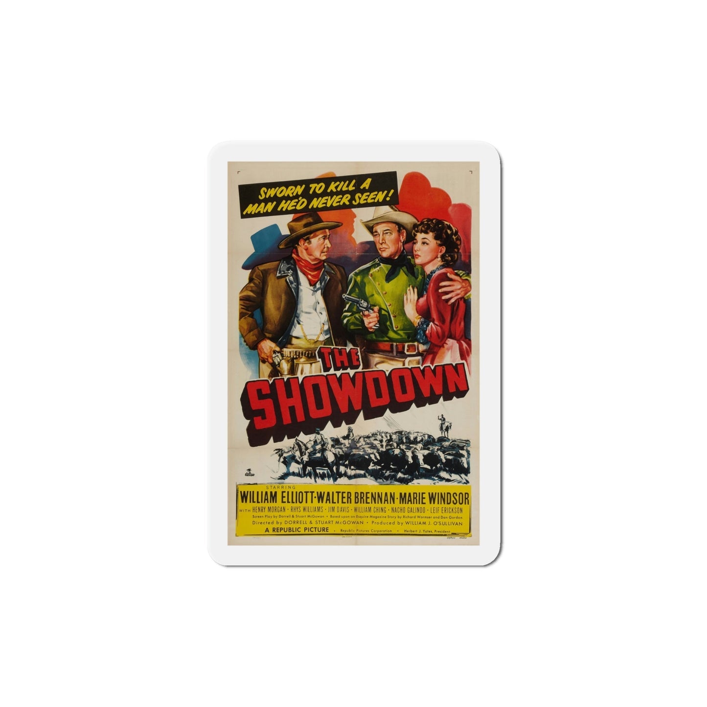 The Showdown 1950 Movie Poster Die-Cut Magnet-6 Inch-The Sticker Space