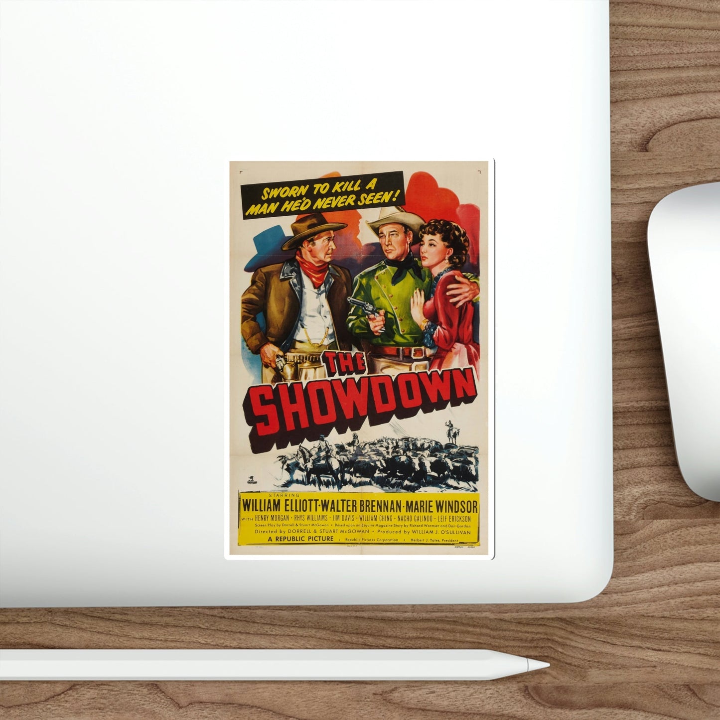 The Showdown 1950 Movie Poster STICKER Vinyl Die-Cut Decal-The Sticker Space