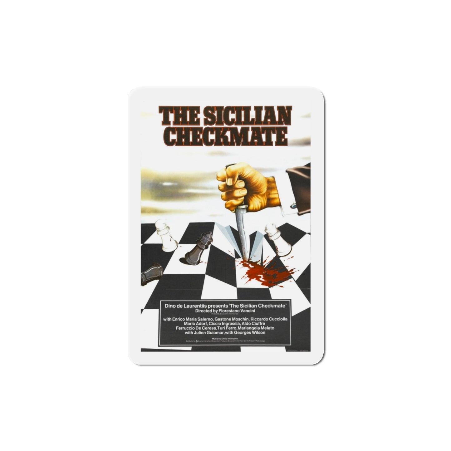 The Sicilian Checkmate 1972 Movie Poster Die-Cut Magnet-3" x 3"-The Sticker Space
