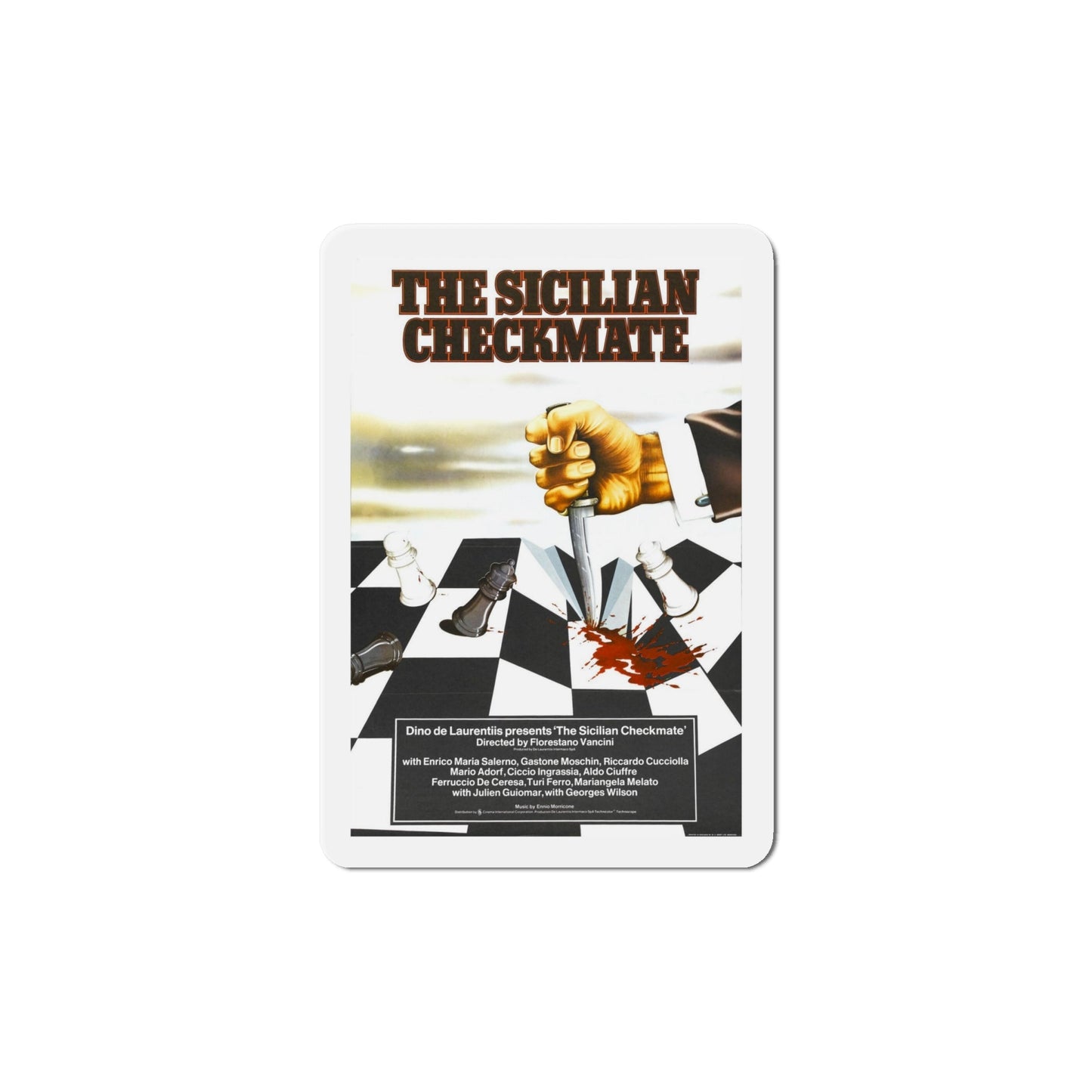 The Sicilian Checkmate 1972 Movie Poster Die-Cut Magnet-6 Inch-The Sticker Space