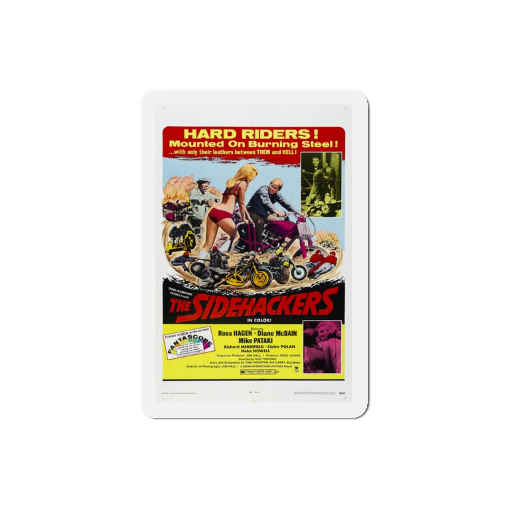 The Sidehackers aka Five the Hard Way 1969 Movie Poster Die-Cut Magnet-2 Inch-The Sticker Space