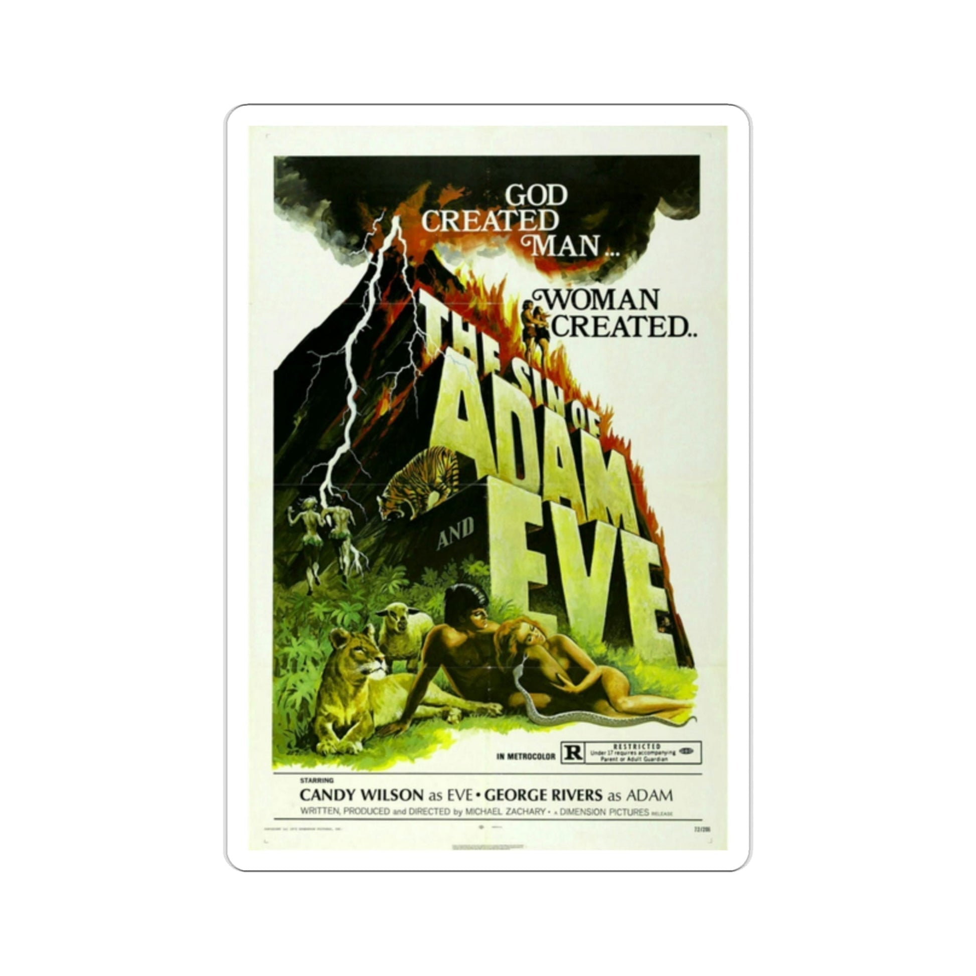 The Sin of Adam and Eve 1973 Movie Poster STICKER Vinyl Die-Cut Decal-2 Inch-The Sticker Space