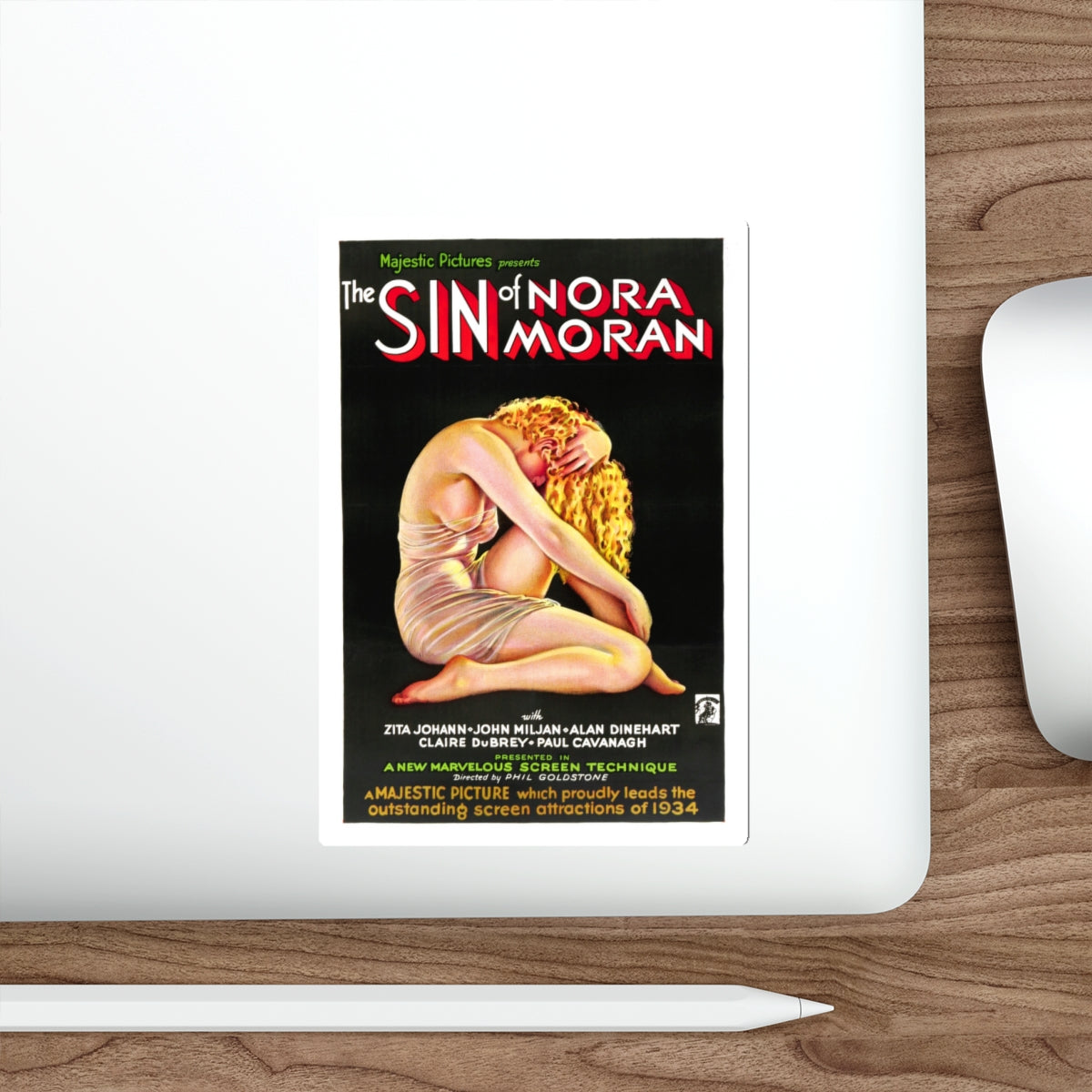 THE SIN OF NORA MORAN 1933 Movie Poster STICKER Vinyl Die-Cut Decal-The Sticker Space