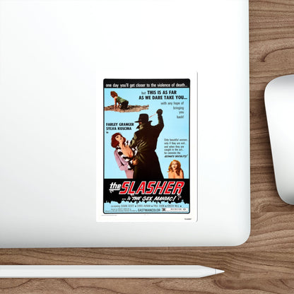 THE SLASHER ...IS THE SEX MANIAC 1972 Movie Poster STICKER Vinyl Die-Cut Decal-The Sticker Space