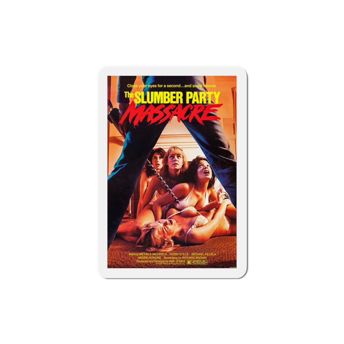 The Slumber Party Massacre 1982 Movie Poster Die-Cut Magnet-3" x 3"-The Sticker Space