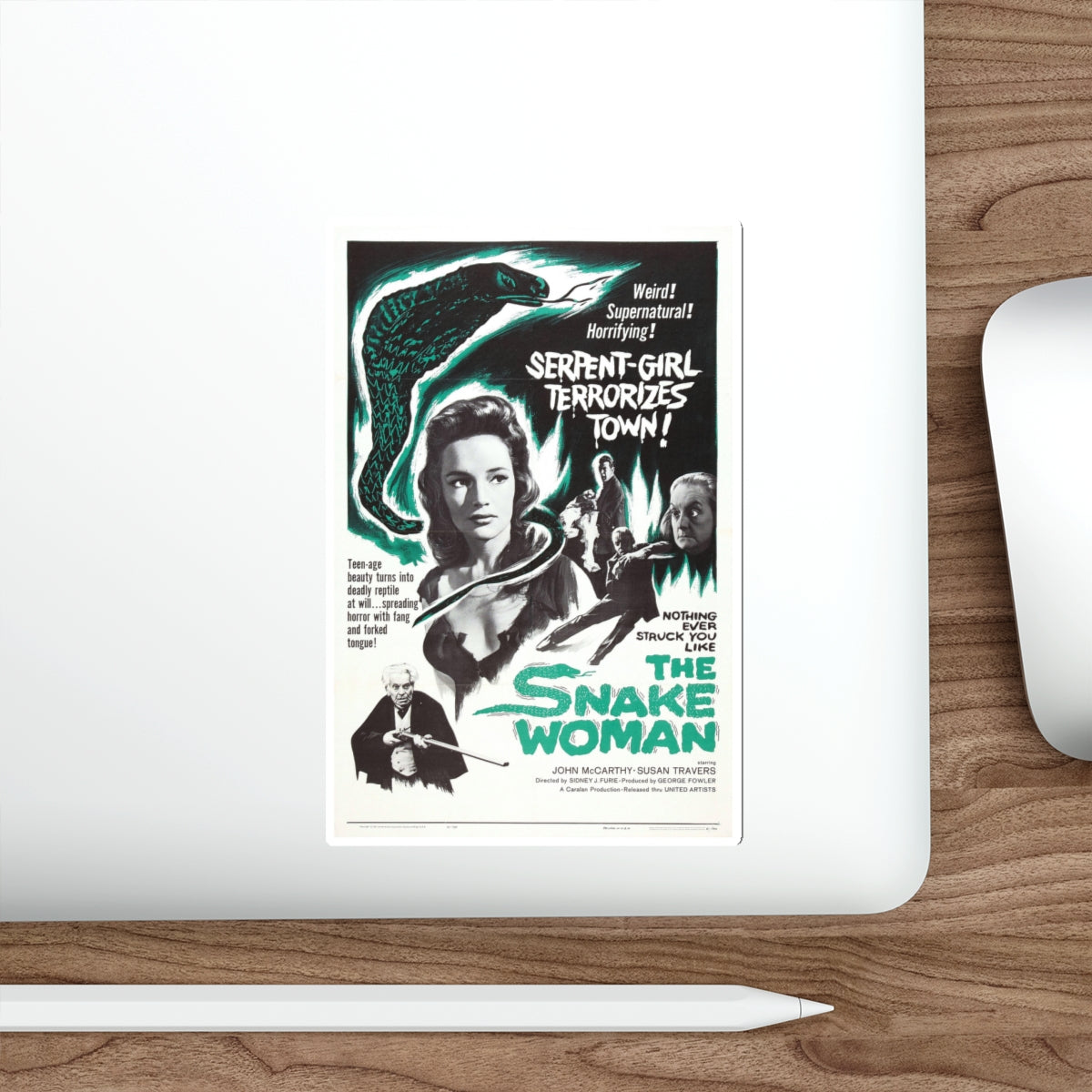 THE SNAKE WOMAN 1961 Movie Poster STICKER Vinyl Die-Cut Decal-The Sticker Space