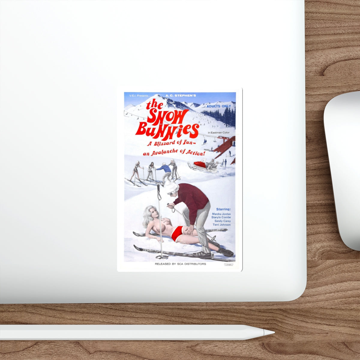 THE SNOW BUNNIES 1972 Movie Poster STICKER Vinyl Die-Cut Decal-The Sticker Space