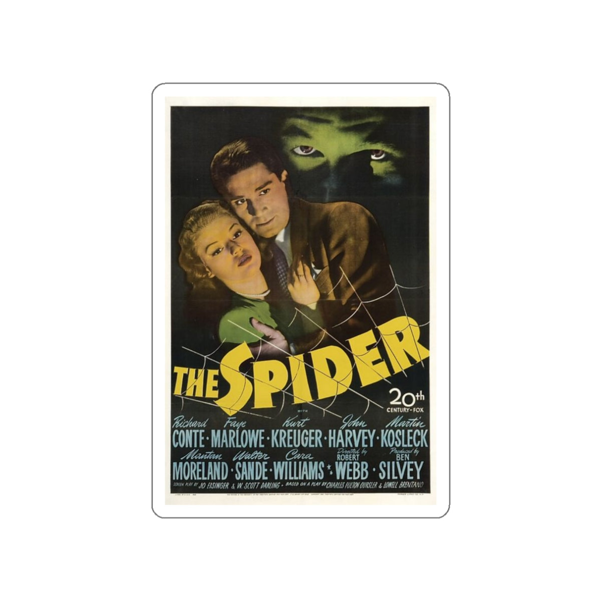 THE SPIDER 1958 Movie Poster STICKER Vinyl Die-Cut Decal-White-The Sticker Space