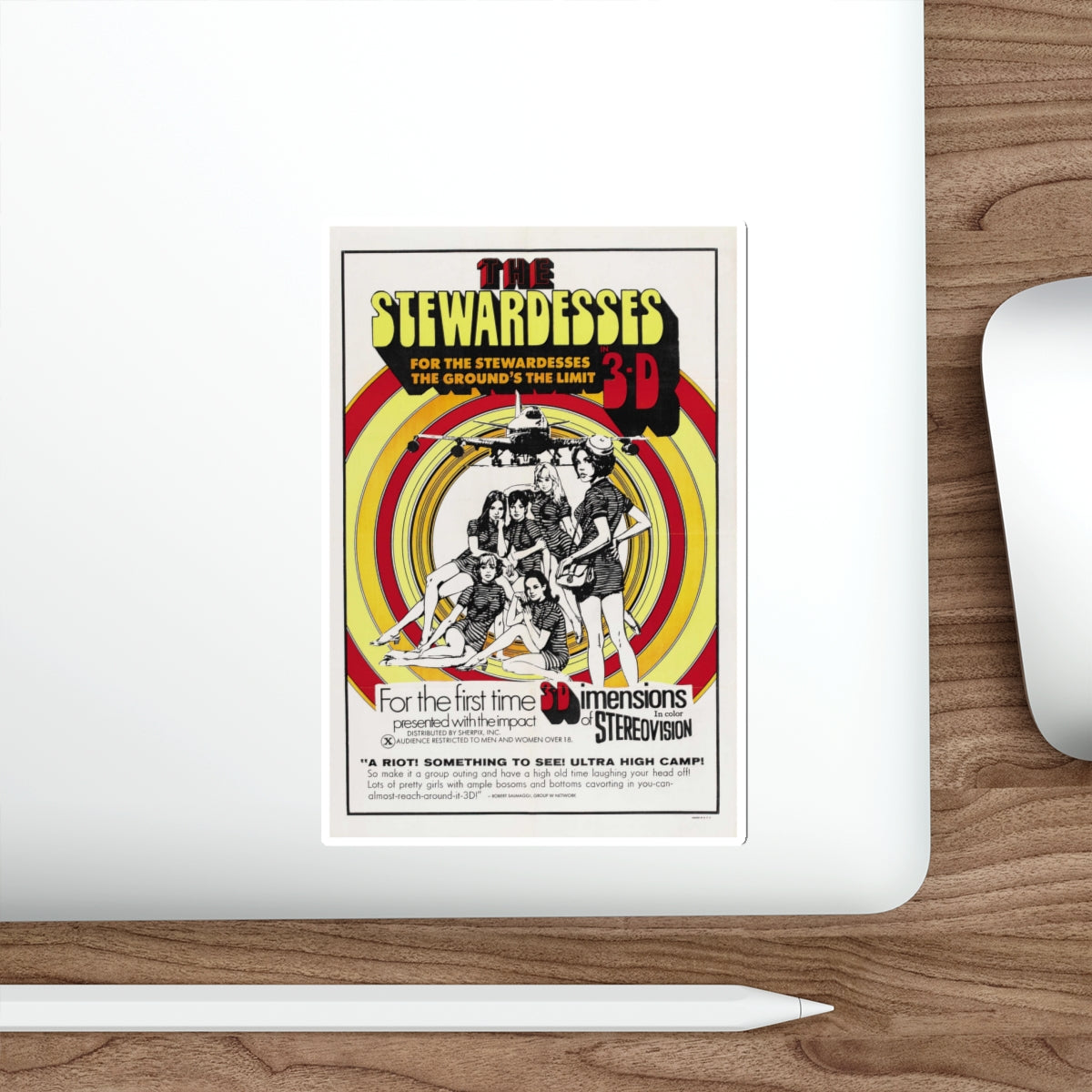 THE STEWARDESSES (IN 3-D) 1969 Movie Poster STICKER Vinyl Die-Cut Decal-The Sticker Space