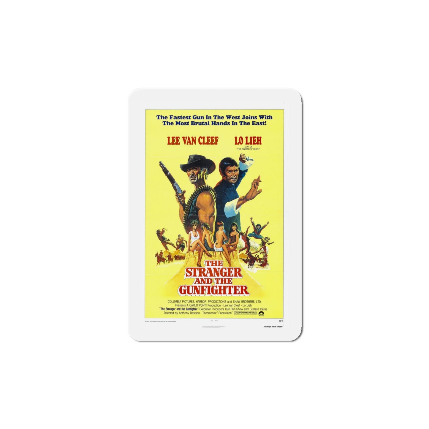The Stranger and the Gunfighter 1976 Movie Poster Die-Cut Magnet-6 × 6"-The Sticker Space