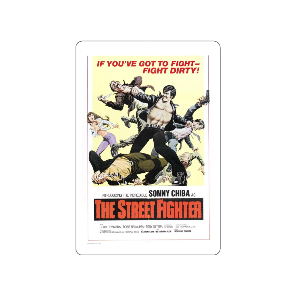 THE STREET FIGHTER 1974 Movie Poster STICKER Vinyl Die-Cut Decal-White-The Sticker Space