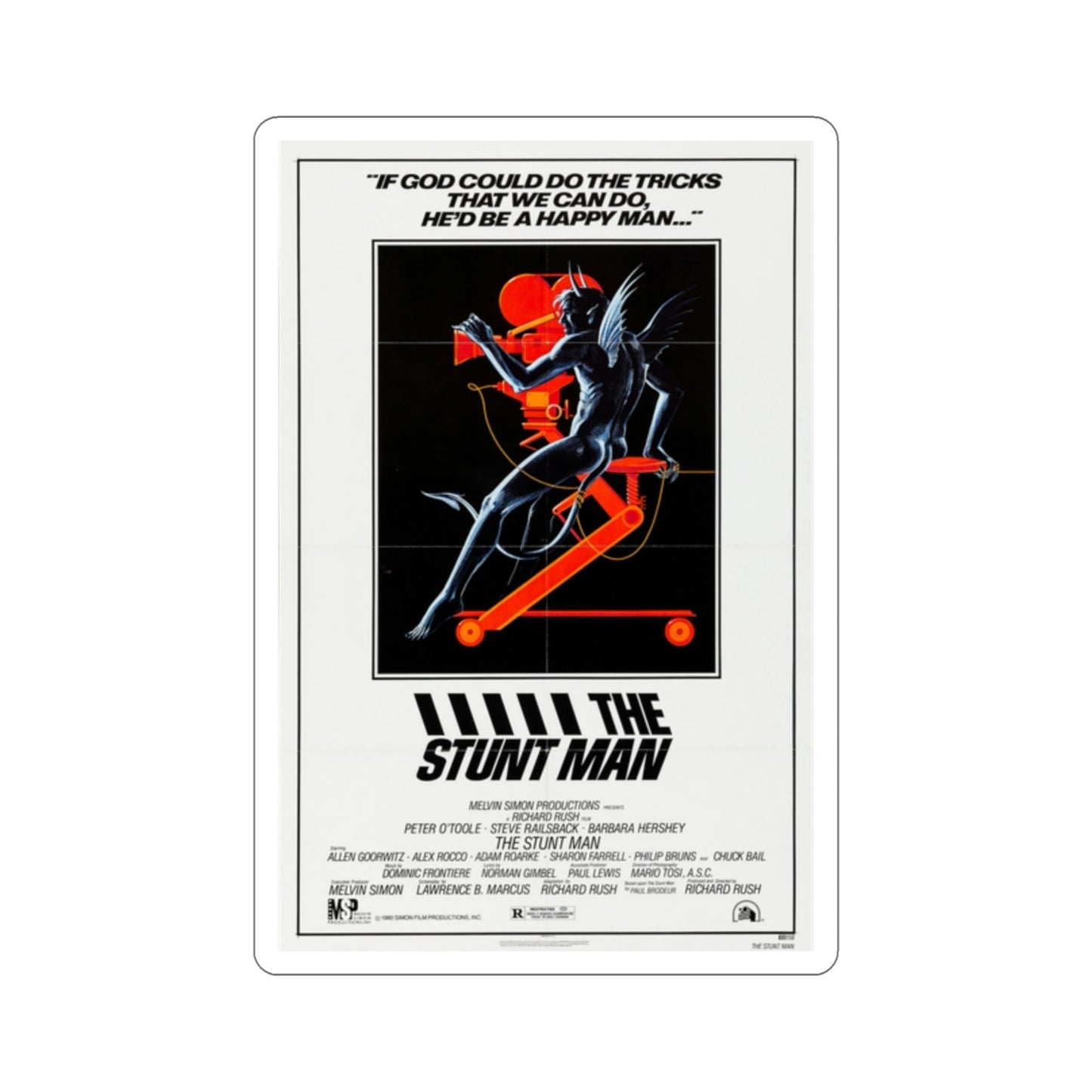 The Stunt Man 1980 Movie Poster STICKER Vinyl Die-Cut Decal-2 Inch-The Sticker Space