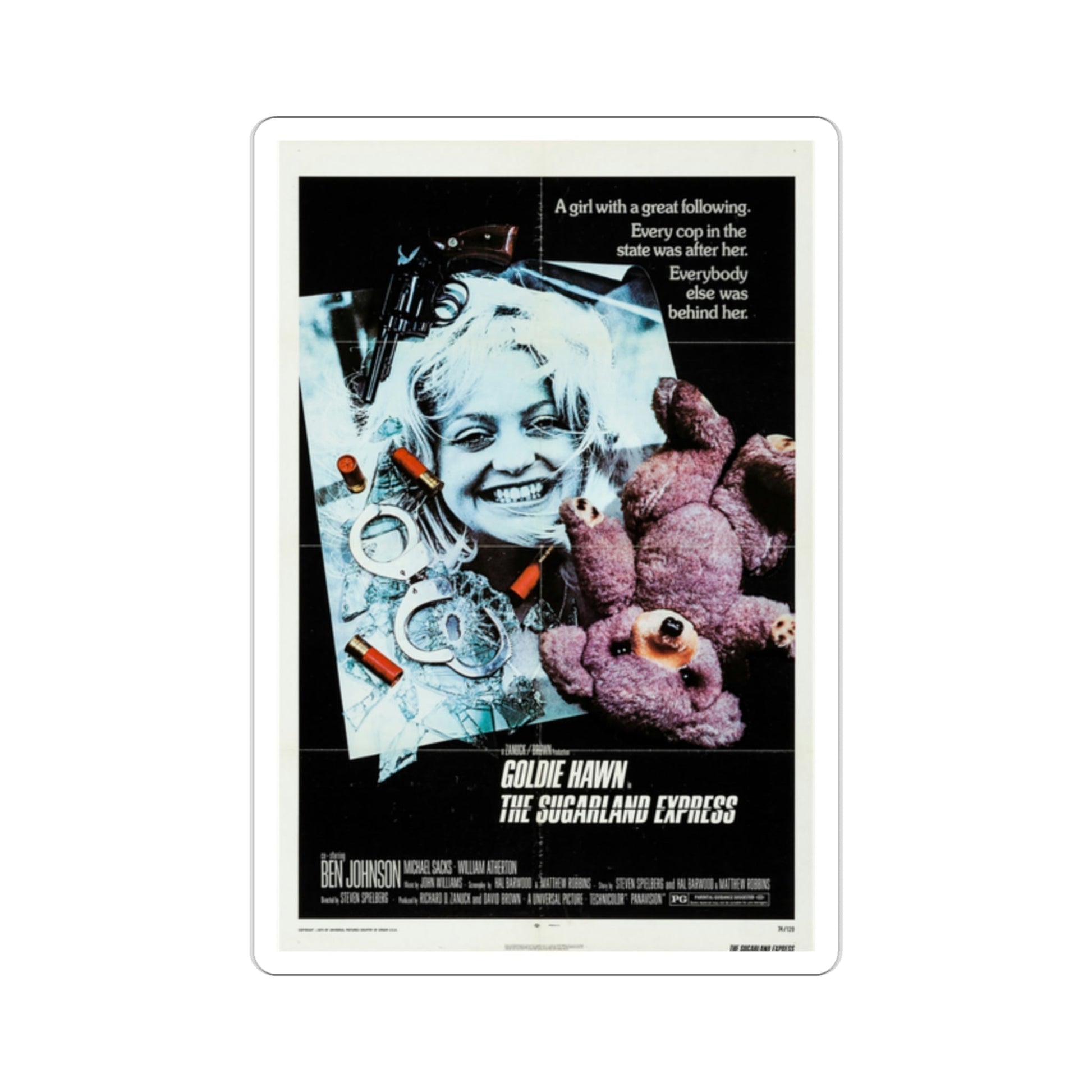 The Sugarland Express 1974 Movie Poster STICKER Vinyl Die-Cut Decal-2 Inch-The Sticker Space