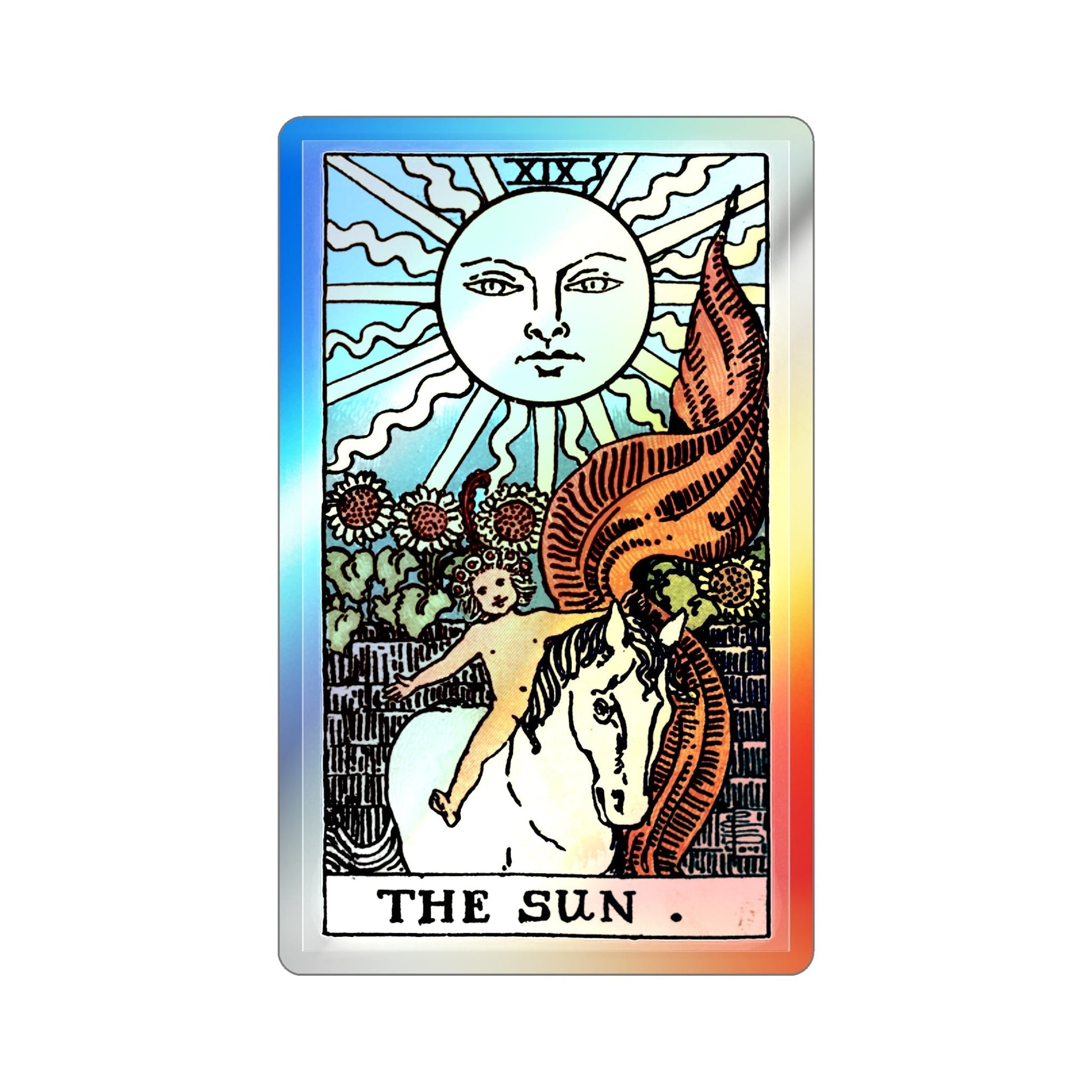 The Sun (Tarot Card) Holographic STICKER Die-Cut Vinyl Decal-2 Inch-The Sticker Space