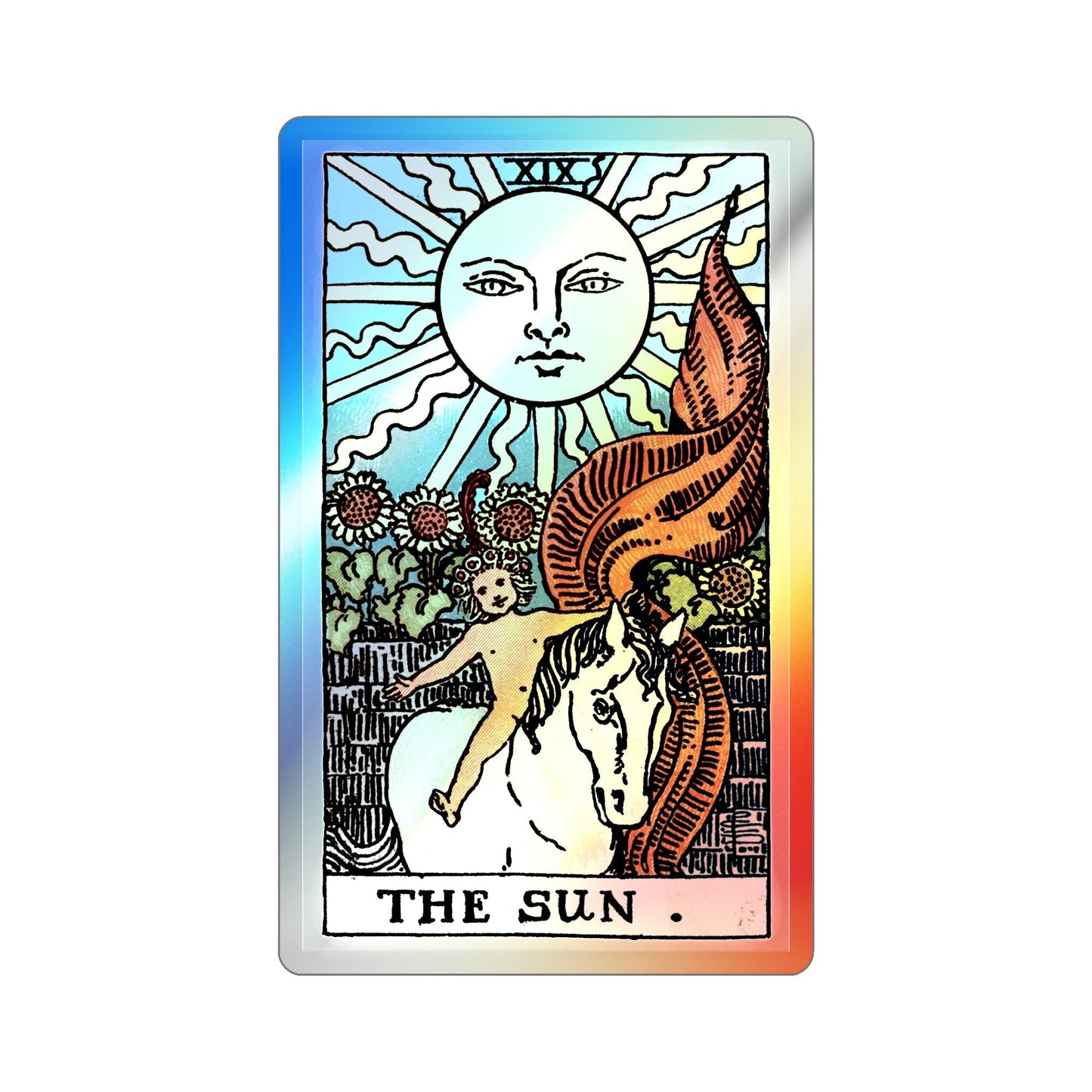 The Sun (Tarot Card) Holographic STICKER Die-Cut Vinyl Decal-3 Inch-The Sticker Space