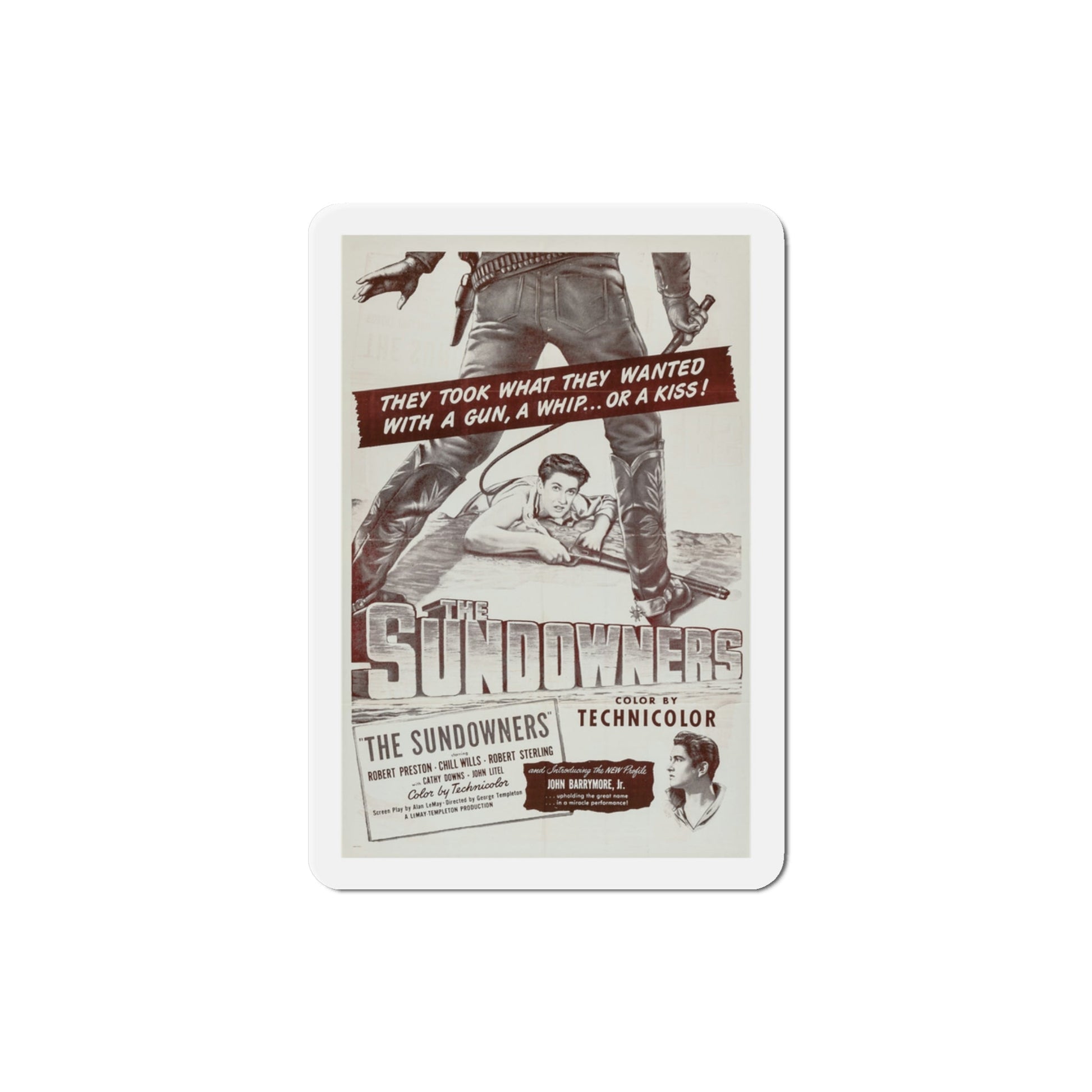 The Sundowners 1950 Movie Poster Die-Cut Magnet-3 Inch-The Sticker Space