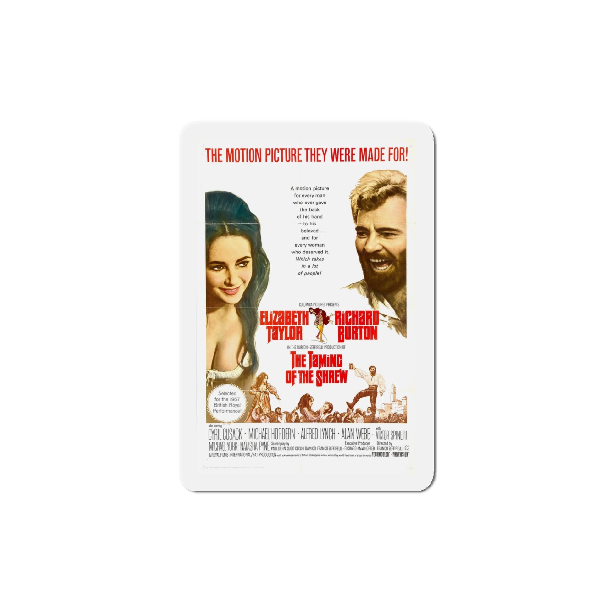 The Taming of the Shrew 1967 Movie Poster Die-Cut Magnet-4" x 4"-The Sticker Space